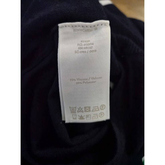 Boden Margie Striped Sleeveless Knit Midi Dress Navy Green Women's US 4 - Picture 7 of 8